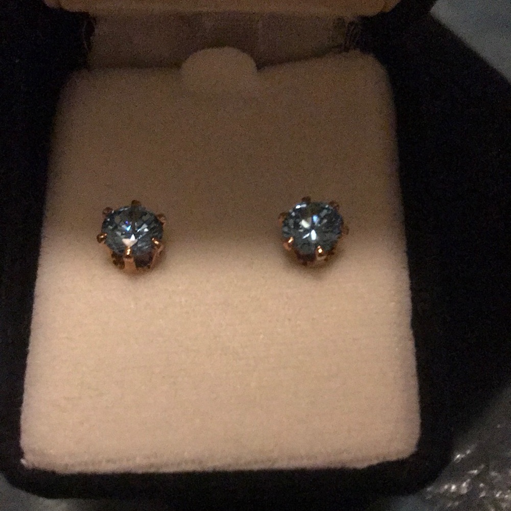Beautiful Blue Topaz Cubic Zirconia Earrings